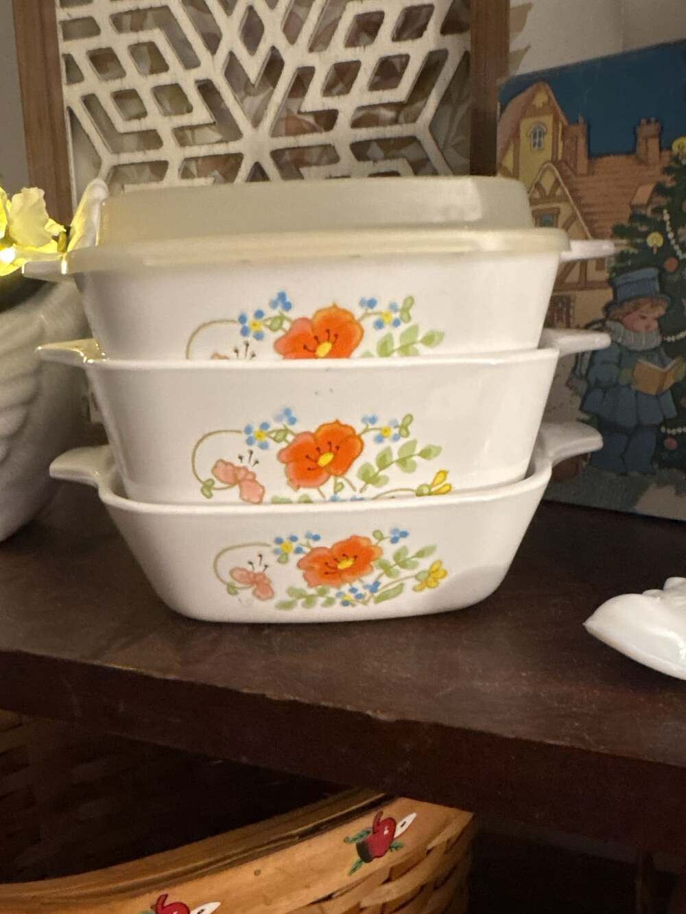 Corning Ware Wildflower Casserole Dish Set of 3